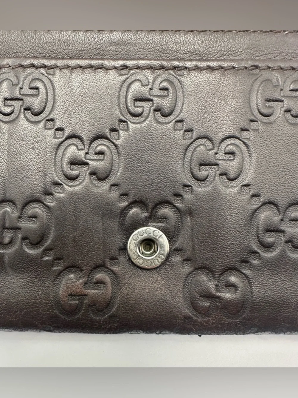 Gucci Wallet Chocolate Brown Guccissima Leather Long Continental GG Authentic - Picture 7 of 12